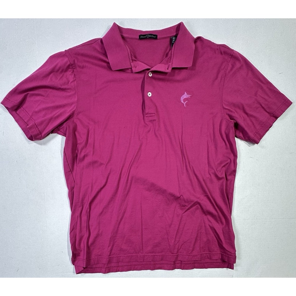Miami Marlins Polo Shirt L Magenta Supima Cotton Embroidered Logo MLB Golf Tee